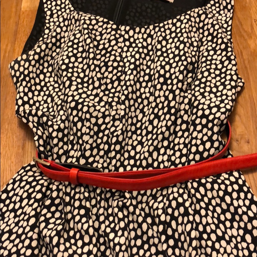 Ann Taylor Loft Black/white polka dot dress